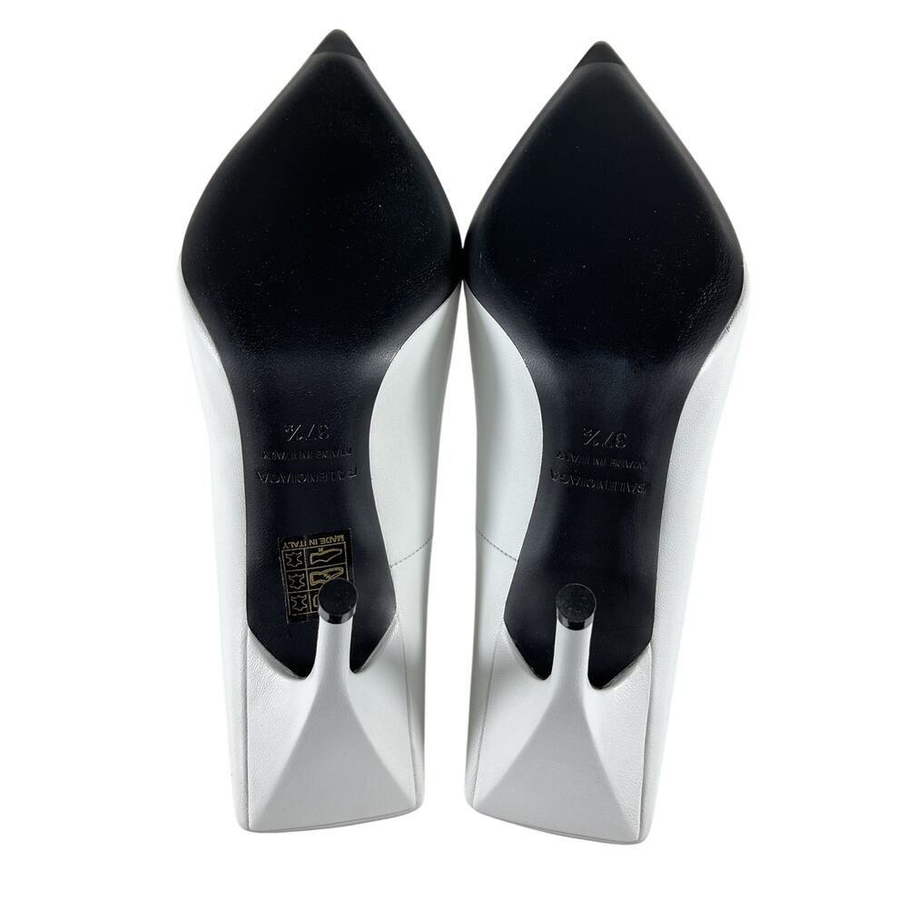 Balenciaga Sleek White Square Knife Pumps Size EU 37.5 / US 7.5 - Picture 10 of 10